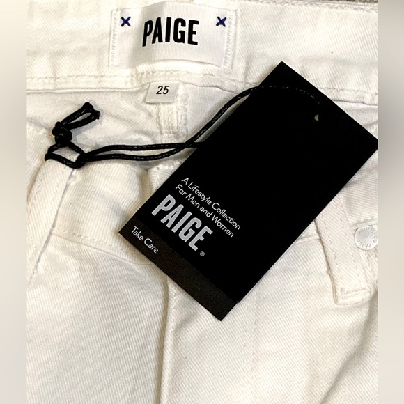NWT Paige Verdugo Mid Rise Ultra Skinny Jean White Distressed - Picture 9 of 9